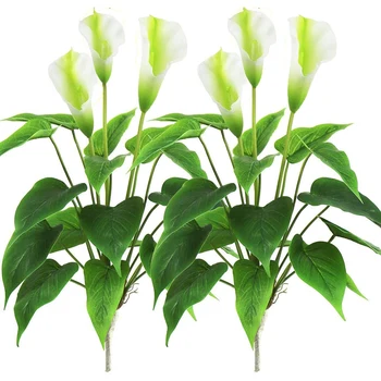 

Artificial Flower Calla Lily Faux Potted Plant Fake Bonsai Flower Greenery Plants for Home, Garden, Occasions Decor