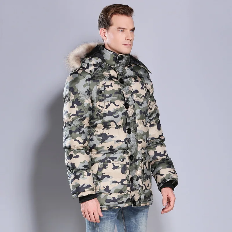 EAnvog Men's Thicken Jacket Doudoune Military Camouflage Winter Warm Cotton Hooded Coat Overcoat Sobretudo Masculino Abrigos