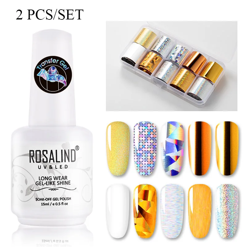 Gel and Sticker 3 ROSALIND переводной Гель-лак для ногтей с наклейкой гель для ногтей Гибридный Праймер УФ лампа для маникюра Полупостоянный Гель-лак для нейл-арта - Цвет: Gel and Sticker 3