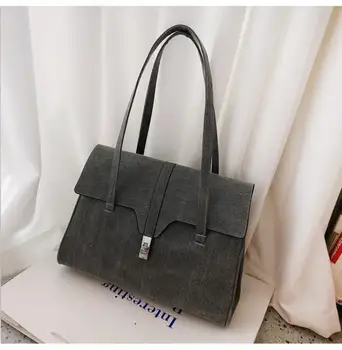 

High-quality Denim Women's Handbags Casual Solid Women Shoulder Bag High Capacity Tote Bags For Women 2020 New Large Women's Bag