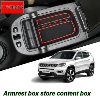 

Car Interior Console Armrest Storage Box Organizer Holder For Jeep Compass 2017