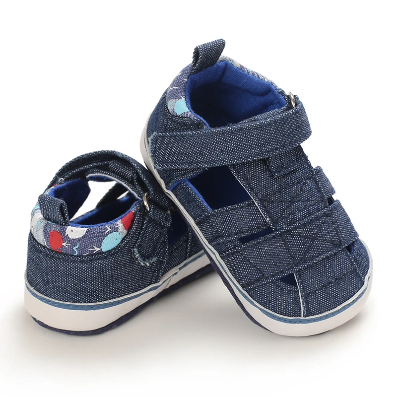2021 NEW 0-18Months Kids Newborn Baby Boys Fashion Summer Soft Crib Shoes First Walker Anti Slip Sandals Shoes Soft Sole