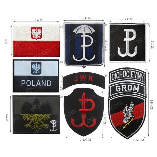 Estandarte (à esquerda) e bandeira com escudo polonês à direita