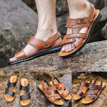 

Summer beach shoes men sandals trend casual comfortable non-slip Dual use shoes for men sandals slippers calzado hombre 2019 #G4