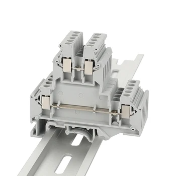 

10Pcs UKK3 Din Rail Wire Cable Terminal Blocks Connector Double Layer Terminal Screw UKK3 Wire Connector Screw Terminal Block