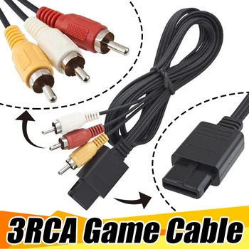 

100pcs N64 to RCA Cable 6ft, 1.8 Meters Composite AV Audio Video Cords Cable for Nintendo N64 SNES Gamecube GC