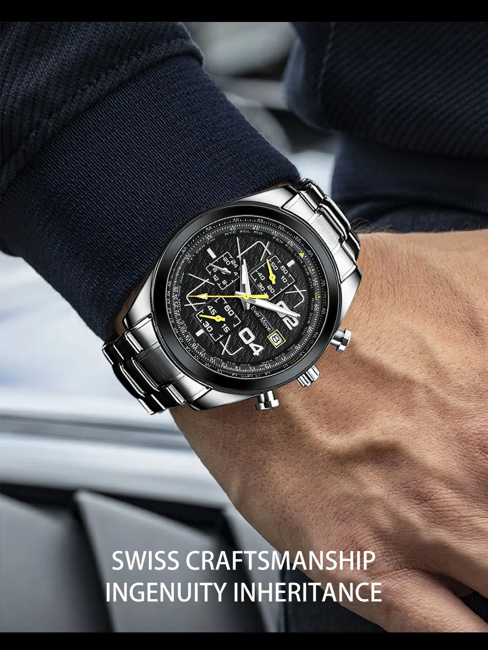 2022 Ever Move New Best-Selling Multifunctional Timing Business Sports Waterproof Men's Quartz Electronic Watch