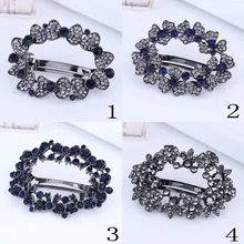 TDQUEEN металлическая Хрустальная заколка для волос, заколка, античный посеребренный круглый винтажный заколки для волос и Заколки для женщин