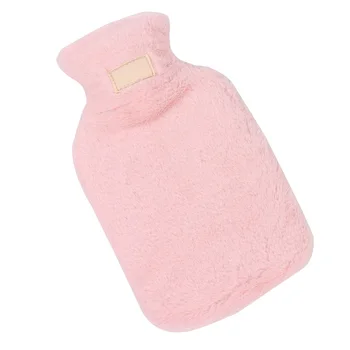 

Outdoor Portable Bottle Faux Fur Winter Hot Water Bag Water-filled Cute Hand Warmer Gift with Rubber Cover