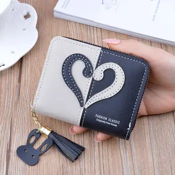 

2020Wallet Short Women leather wallet ladies Zipper Purse Patchwork Fashion Panelled Wallets Trendy Coin Purse Card Holder