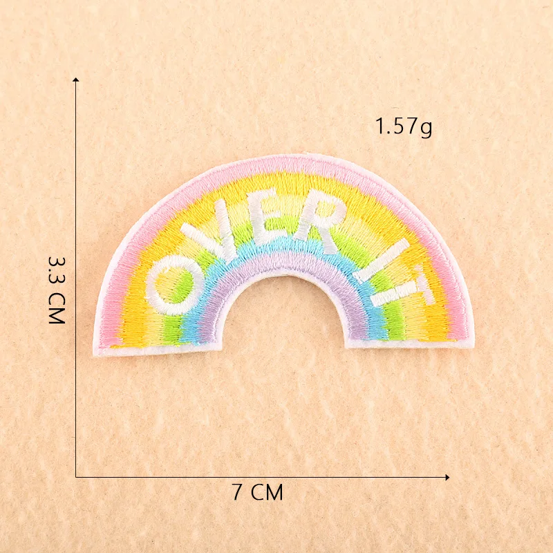 7 разные стили мультфильм цветок Радуга железа на заплатках для детской одежды вышивка куртка милый DIY Аппликация значок - Цвет: 02