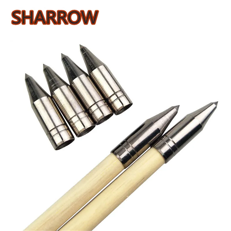 12/24Pcs Archery Point Arrowhead 8mm Target Field Tips Fit Wooden