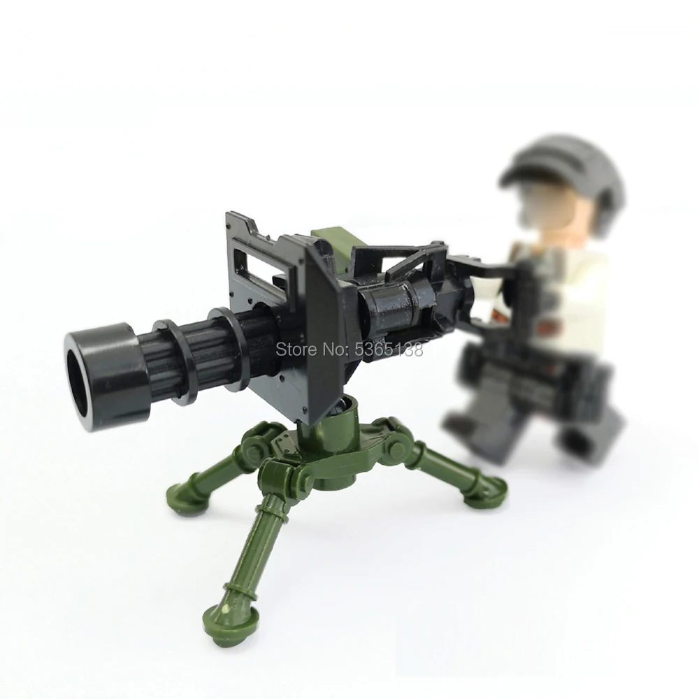  Legoes Weapon Pack Military Accessories Army Building Blocks Brick Toys for Kids Machine Guns Morta