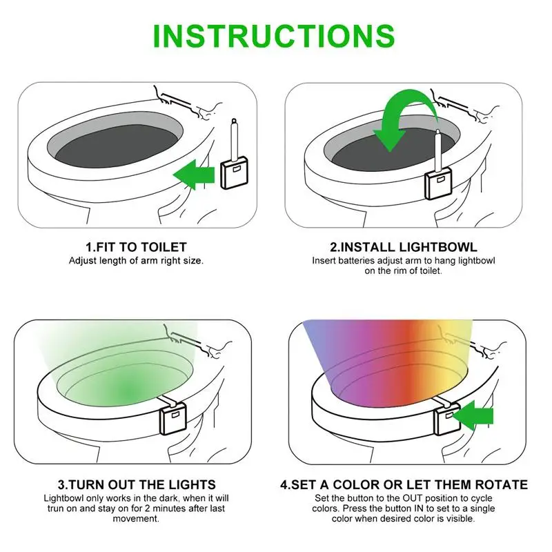 8 Color Body Sensing Automatic Led Motion Sensor Night Lamp Toilet Bowl Bathroom Light Waterproof Backlight For Wc Toilet Light night lamp