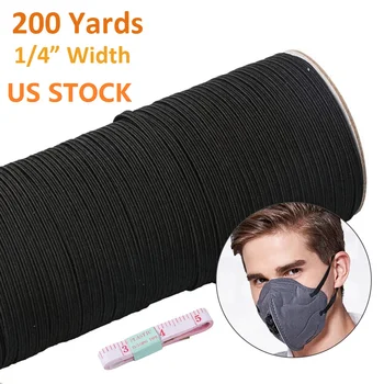 

Black 200 Yards 6MM Braided Elastic Cord Elastic Band Elastic Rope Bungee Stretch Knit Elastic Spool Garment Sewing Dropshipping