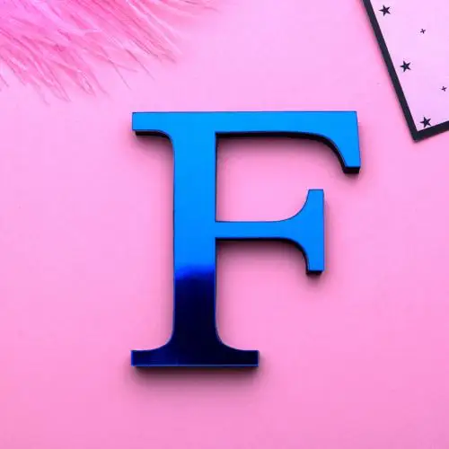 F Горячая Распродажа, A-Z для защиты окружающей среды, акриловые зеркальные наклейки на стену, декоративные наклейки для дома, акриловая Кофейня - Цвет: F