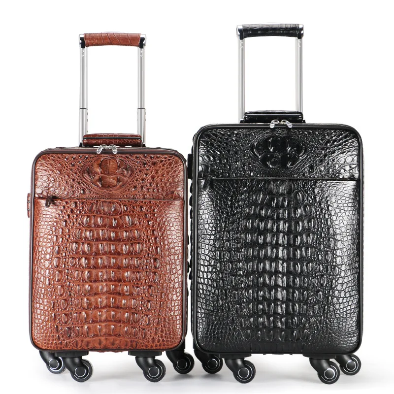 

100% genuine luxury fashion crocodile leather suitcase universal wheel multifunctional suitcase suitcase