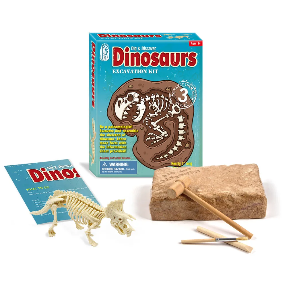 Children DIY dinosaur digging toys Jurassic animals Dinosaur skeleton fossil  archeology Digging assembly toys 14