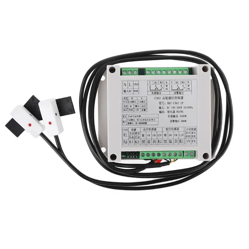 US $22.40 High Low Water Liquid Level Controller Automatic Water Pump Level Monitor Ac 95265v With 2 NonContact Sensor
