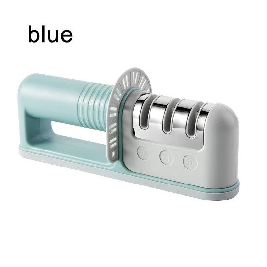 Точилка для ножей 3 этапа Профессиональная кухонная заточка шлифовального станка точилка для ножей вольфрамовый алмаз керамика точило - Цвет: blue