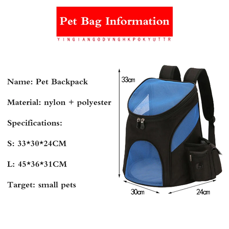 Factory direct sale pet bag out carrying bag Cat Dog Backpack folding pet chest pet supplies dog cat carrier small Fashion