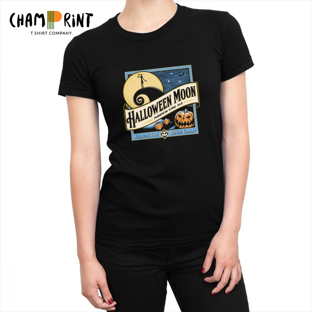 Women's Halloween T-shirts The Nightmare Before Christmas Tee Shirt Jack Skellington Pumpkin King Tshirt Tops Female Clothing