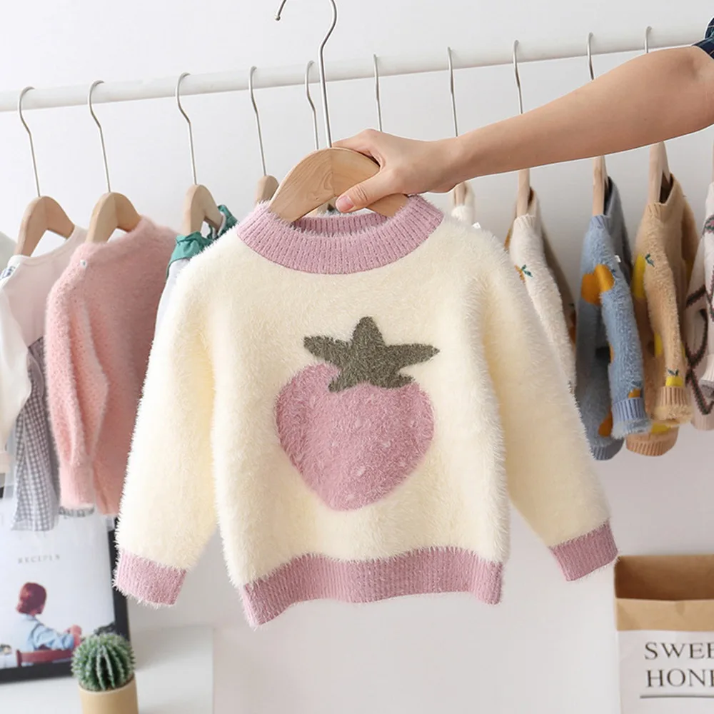 Beige Модный вязаный свитер с длинными рукавами и круглым вырезом для девочек на осень и зиму топы, верхняя одежда, S9508 - Цвет: Beige