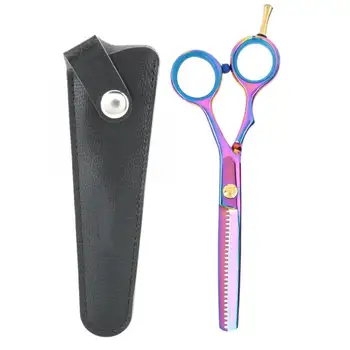 

Stainless Steel Hair Thinning Scissors Salon Barber Hairdressing Shears PU Leather Sheath Hairdressing Scissors Set