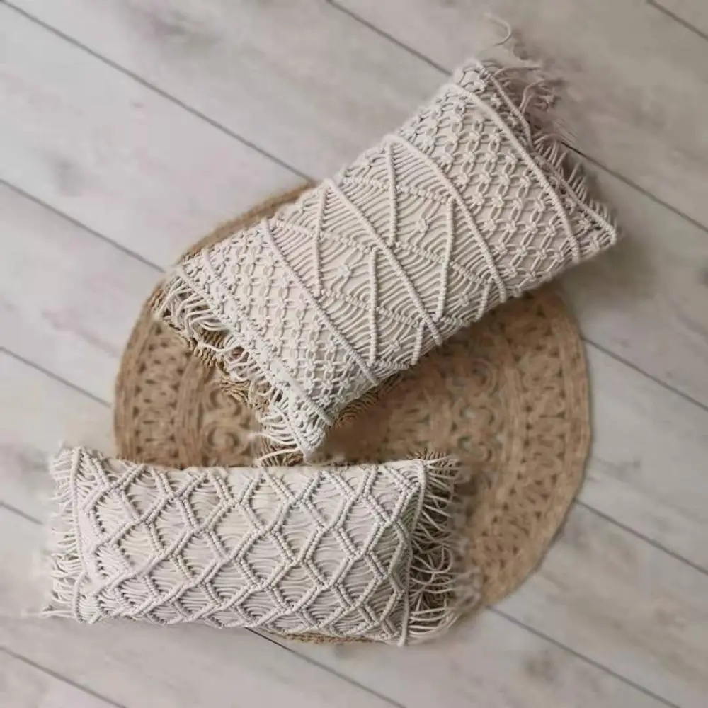 2019 New Macrame Handmade Cotton Thread Pillow Covers Sofa Cushion Cover Decorative Pillowcases Home Textile