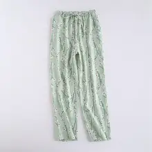 Модные свободные повседневные штаны для сна, женские новые длинные штаны размера плюс, весенние Хлопковые Штаны для сна с цветочным принтом