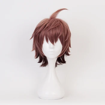 Naegi Makoto Danganronpa Dangan Ronpa Parrucche sintetiche resistenti al calore Parrucche cosplay Capelli corti per feste di Halloween + Cappellino per parrucca