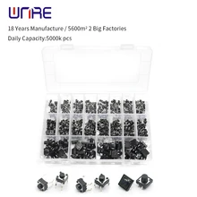 

20 Models 380 Pcs 4.5*4.5 6*6 12X12 Tact Switch Tactile Push Button Switch Kit, Height: 4.3~10MM DIP 4P Micro Switch Key Switch