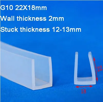 Длина 1 метр Просвечивающая силиконовая резина U полоса типа просвечивание высокая термостойкость силиконовая уплотнительная полоса - Цвет: G10