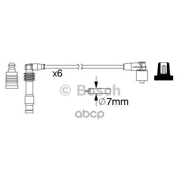 Комплект Проводов Зажигания Opel: Calibra/Omega B/Sintra/Vectra A-B 2.5/3.0 92- Bosch арт. 0986357162
