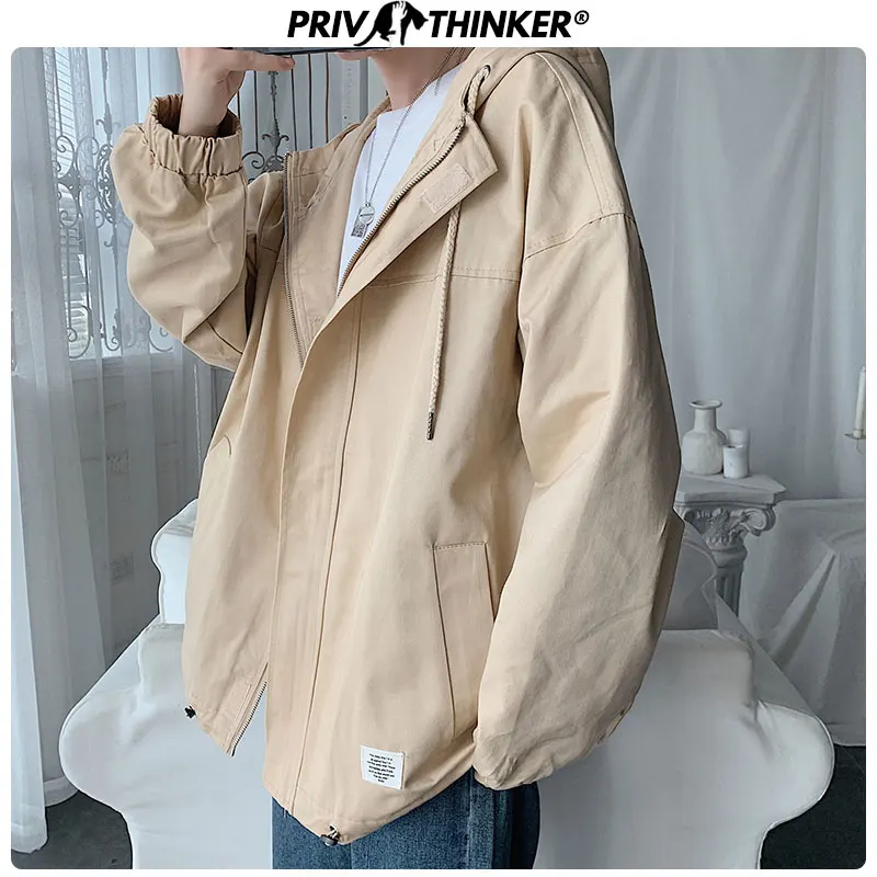 Privathinker, Мужская утолщенная уличная одежда в стиле хип-хоп, осенне-зимняя куртка, пальто, Мужская парка с капюшоном, Теплая мужская Свободная одежда большого размера