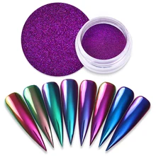 0.2g/Box Chameleonic Mirror Nail Glitters Powder Auroras Effect Nail Art Chrome Pigment Decoration Mani cure Nails Accessories