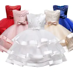 Летнее Детское платье принцессы для девочек, вечерние платья, детское Пышное Бальное Платье с цветочным принтом, свадебные платья для
