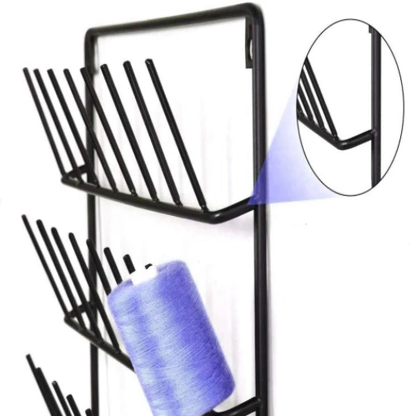 Sewing Thread Rack, Organizer Wall Mount Divider Iron Bobbin Supplies Spool  Holder for Yarn Hair Braiding Crocheting Sewing Storage 