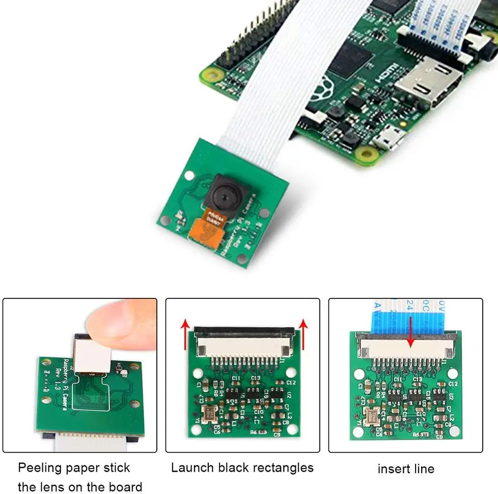 Raspberry Pi 4 Камера 5MP 1080P 720 OV5647 видео Камера с FFC кабель для Raspberry Pi 4 3 Модель B 3B плюс 4B Pi3 B