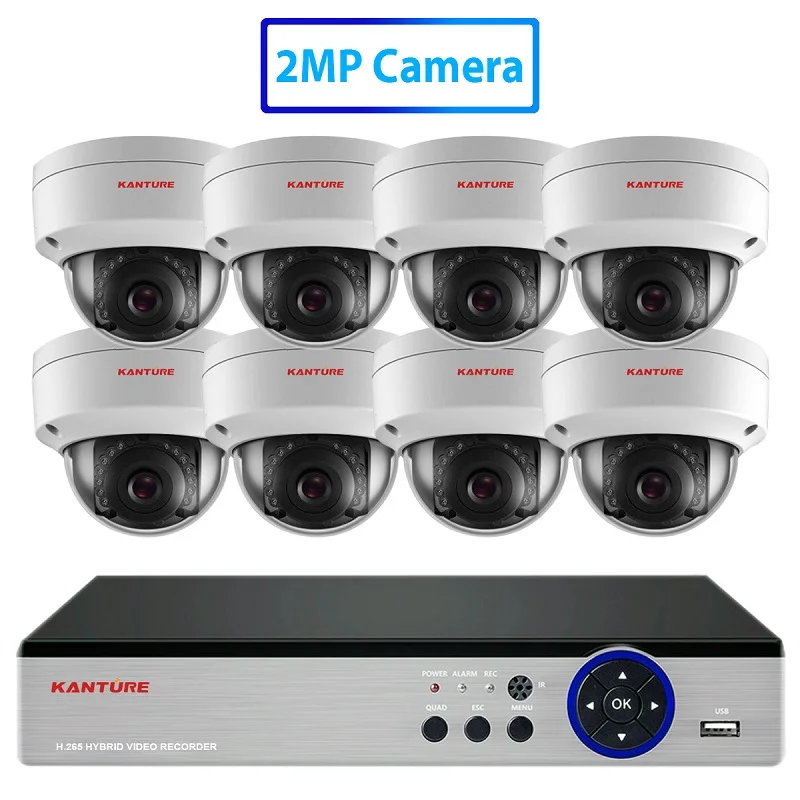 2MP AHD Camera Kit KANTURE h.265+ 8CH 5MP система видеонаблюдения 5MP SONY CCD камера безопасности комплект IP66 Антивандальная купольная камера Система ИК камера ночного видения - Цвет: 2MP AHD Camera Kit