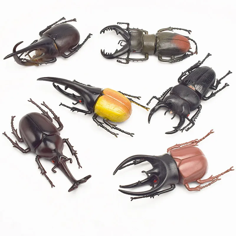 

6 style 13cm simulation beetle Toys Special Lifelike Model Simulation insect Toy nursery teaching aids joke toys