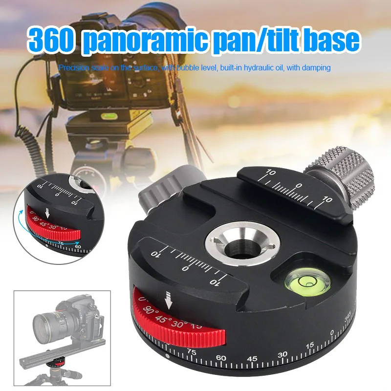 

Panorama Base Mount Aluminum Alloy Coaxial Indexing Clamp Scale Fluid Tripod Head WIF66