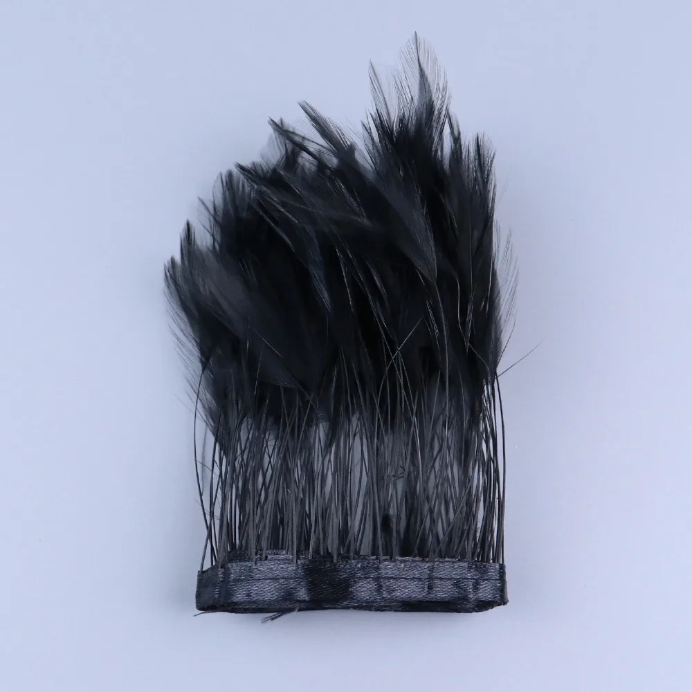 JB0502014 black chicken necklace feather trims 1