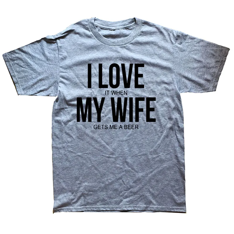 Новая летняя футболка I Love My Wife забавное пиво Humor Мужская хлопковая футболка с короткими рукавами для напитков черная