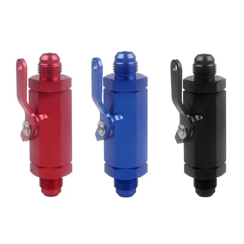 

-6AN Aluminum Inline Fuel Shut Off Valve with Cable Lever 6AN Cut Off Valve