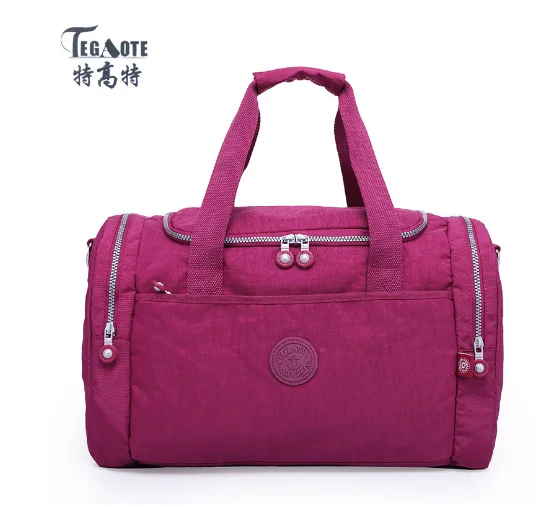 Bolso de viaje para mujer, bolso grande de lona, ​​bolso de mano para fitness, bolsa de almacenamiento de nailon impermeable._voghion.com