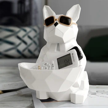 

NORDICS COOL DOG STATUE ANIMAL SCULPTURE ORNAMENT TABLE CANDY DISH KEY STORAGE BOX TISSUE BOX HOME DECORATION ACCESSORIES R2628