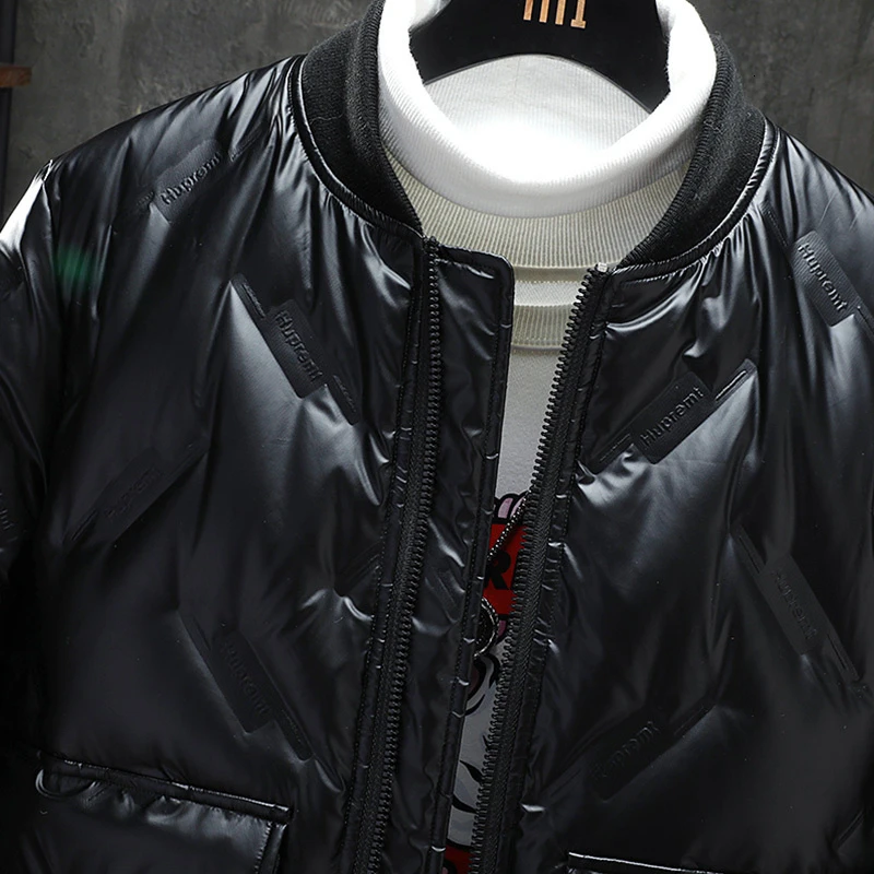 UYUK2019 Winter Fashion Temperament Loose Warm Lapel Bright Surface Casual Size Men Down Jacket Clothes Homme Masculino