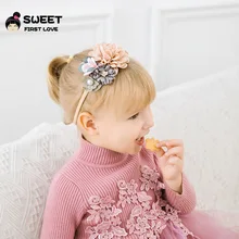 Стиль, Европа и Америка,, головной убор из ткани, комбинированный цветок, детское супер-мягкое аксессуар для волос