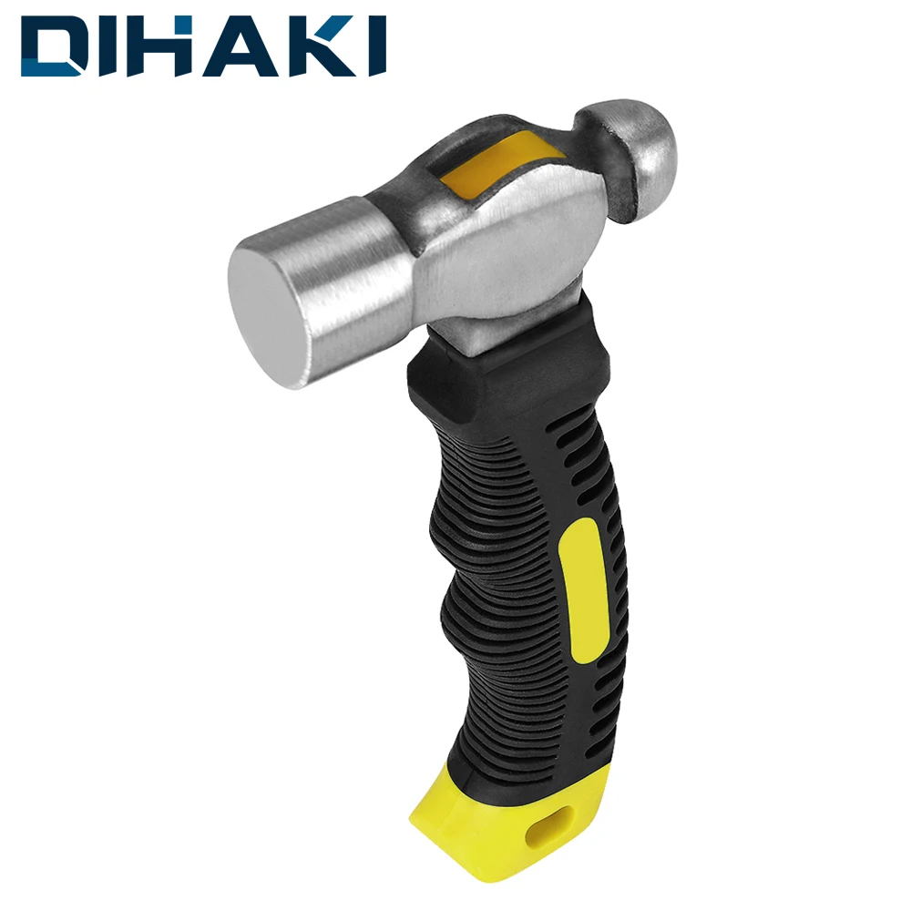 Mini Hammer Ball-peen Hard Metal Hammer Double-faced Non Slip Rubber Grip Hand Tool Woodworking Tool High Carbon Steel